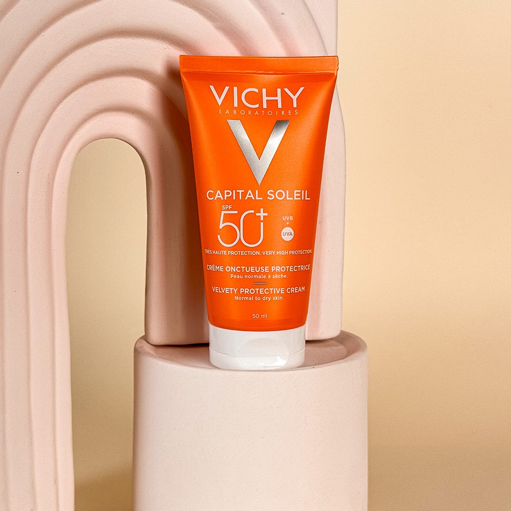 کرم ضد آفتاب ویشی پوست خشک VICHY CAPITAL SOLEIL SPF 50 Velvety cream skin perfecting action