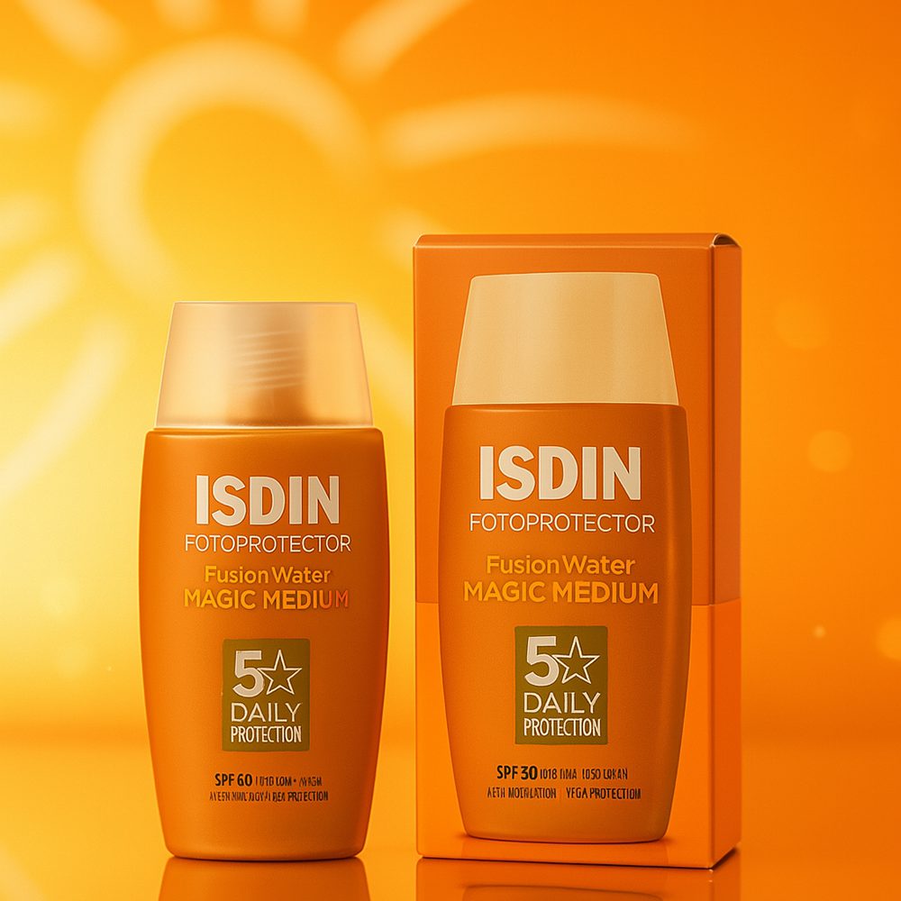 ضد آفتاب رنگ مدیوم مجیک ایزدین فیوژن واترColor Medium حجم 50 میلی لیتر Fotoprotector ISDIN Fusion Water Color Medium SPF 50