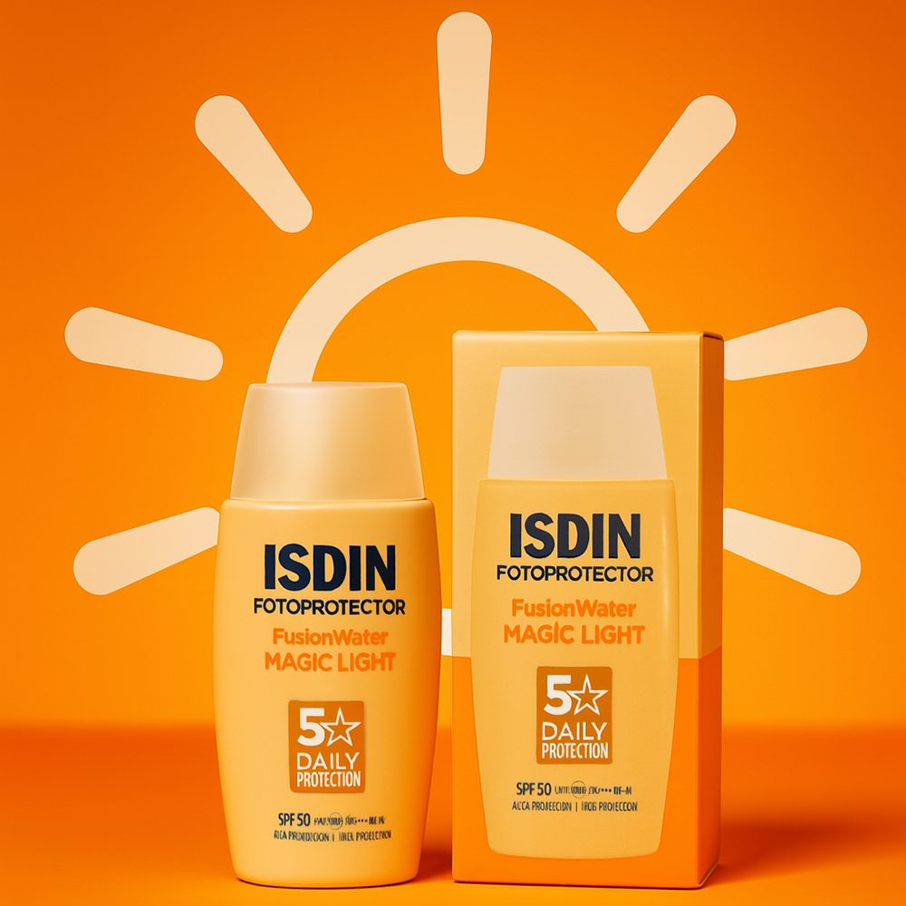 ضد آفتاب ایزدین مدل فیوژن واتر مجیک رنگ لایت Fusion Water Magic حجم 50 میل ISDIN Fotoprotector Fusion Water MAGIC Light SPF 50