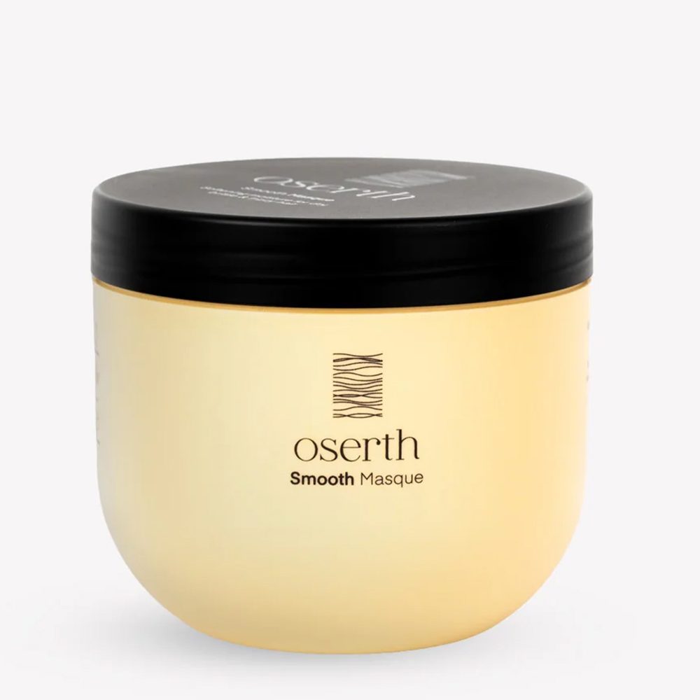 ماسک موی Oserth Smooth Masque با فرمول وگان، مناسب موهای خشک، وز و آسیب‌دیده. آبرسان، ضد وز، نرم‌کننده و افزایش‌دهنده درخشندگی مو، مناسب استفاده داخل حمام