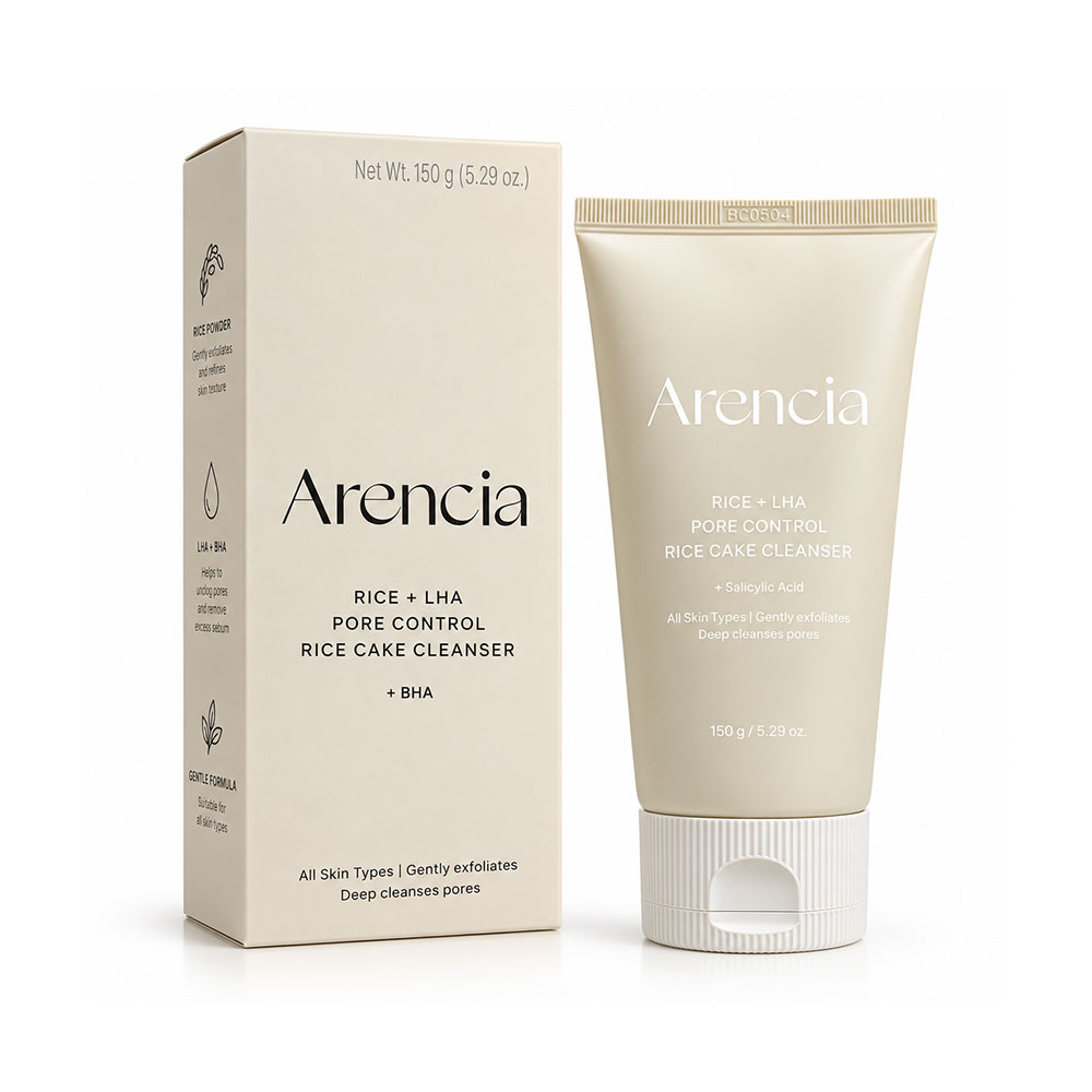 شوینده صورت آرنسیا رایس و LHA کنترل منافذ مدل Rice LHA Pore Control Rice Cake Cleanser وزن ۱۵۰ گرم