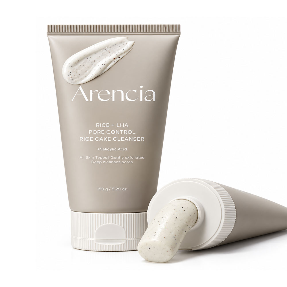 شوینده صورت آرنسیا رایس و LHA کنترل منافذ مدل Rice LHA Pore Control Rice Cake Cleanser وزن ۱۵۰ گرم