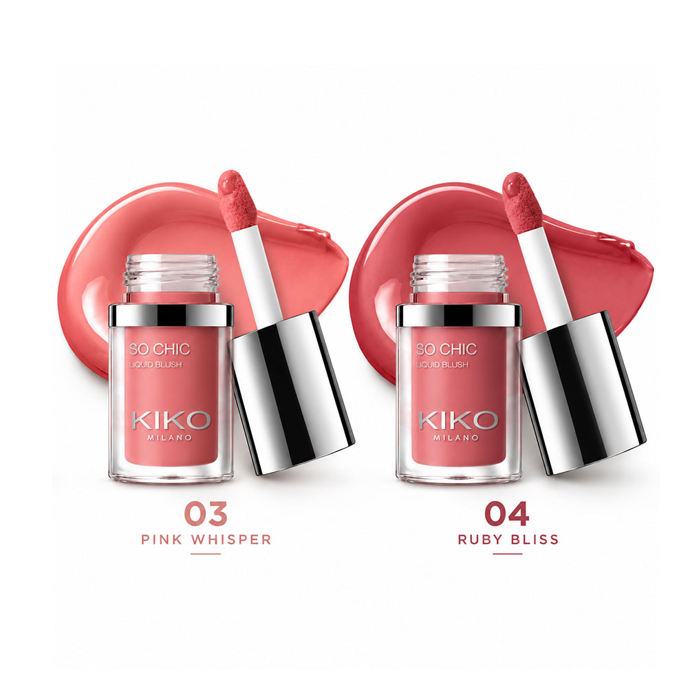 رژگونه مایع سه‌کاره کیکو مدل So Chic Trio Blush کد 03 و 04